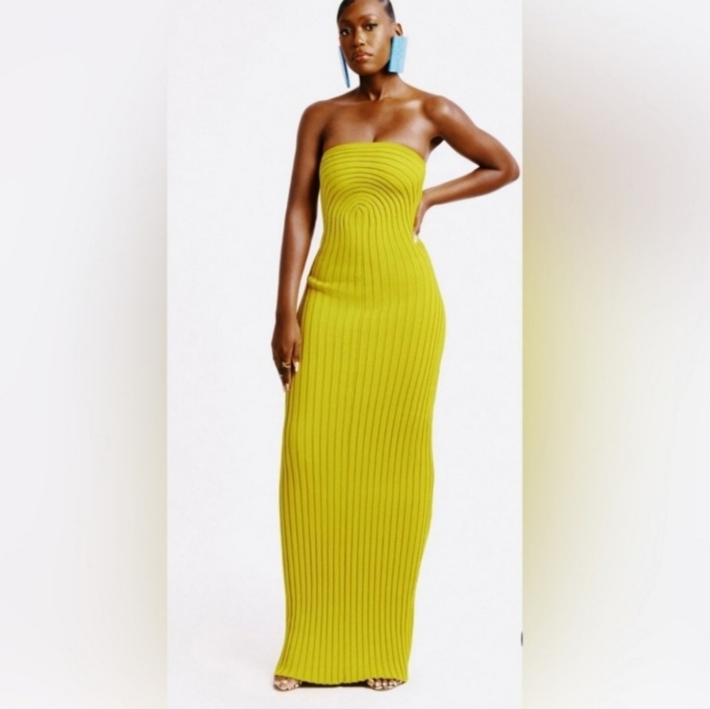 Hanifa Ribbed Strapless Dress